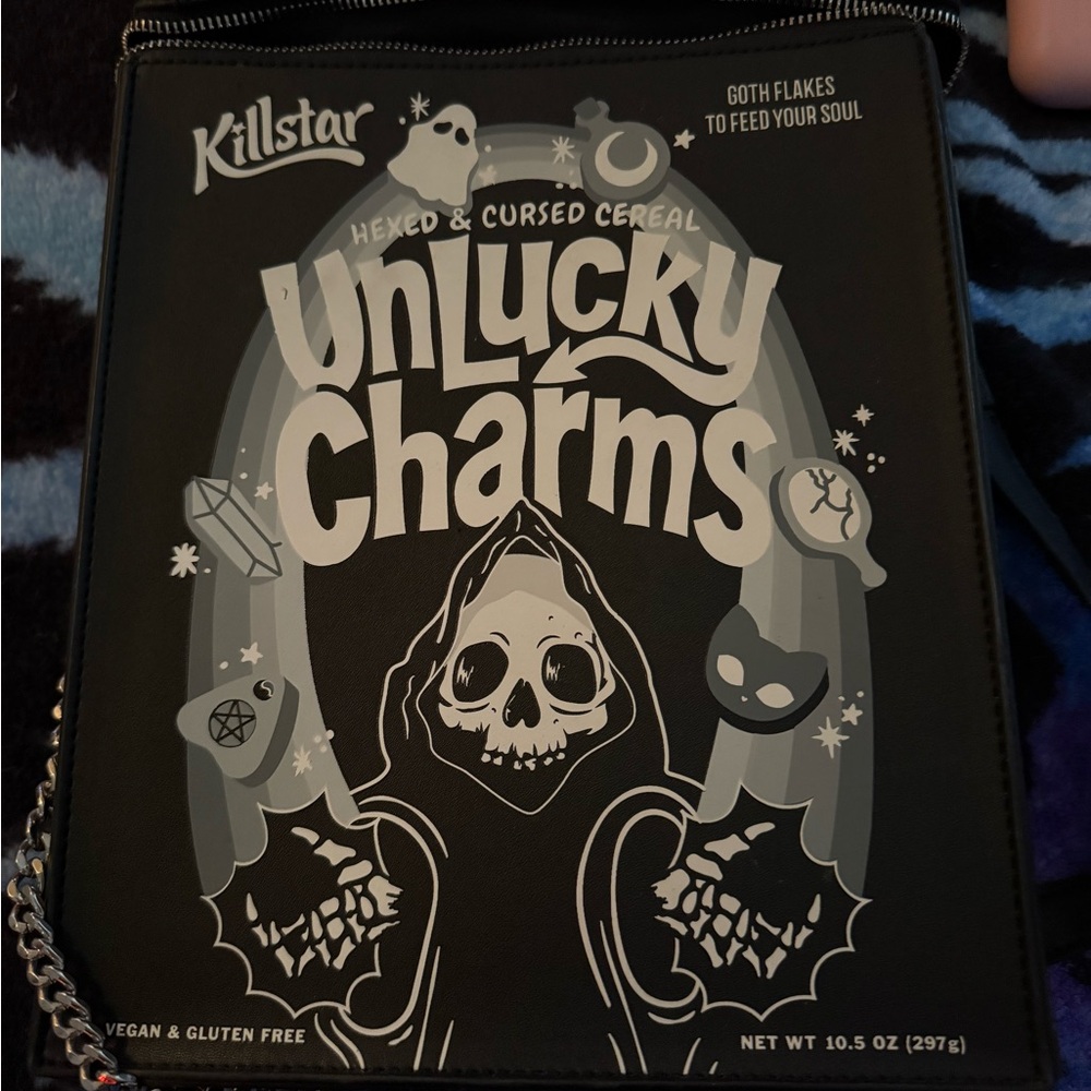 Killstar Unlucky Charms Black and Silver Bag